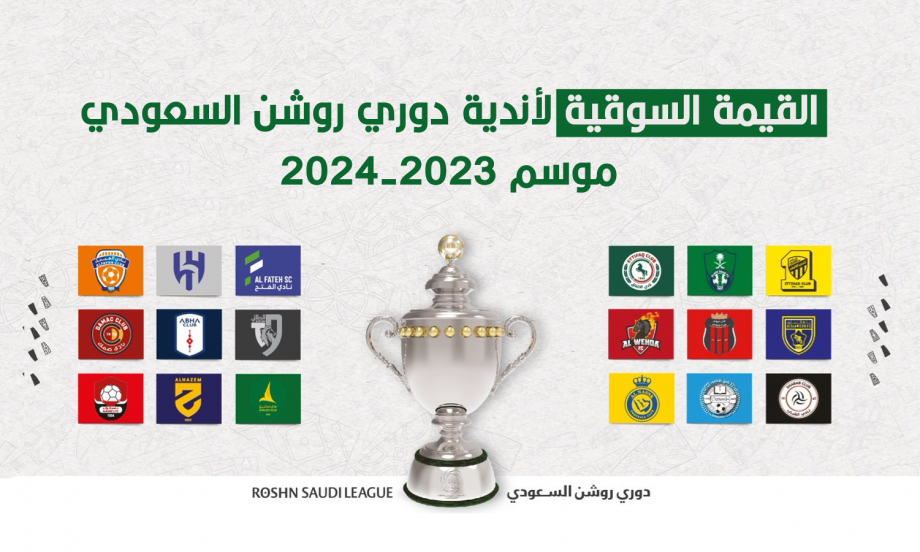 القيمة السوقية لأندية دوري روشن السعودي موسم 2023-2024