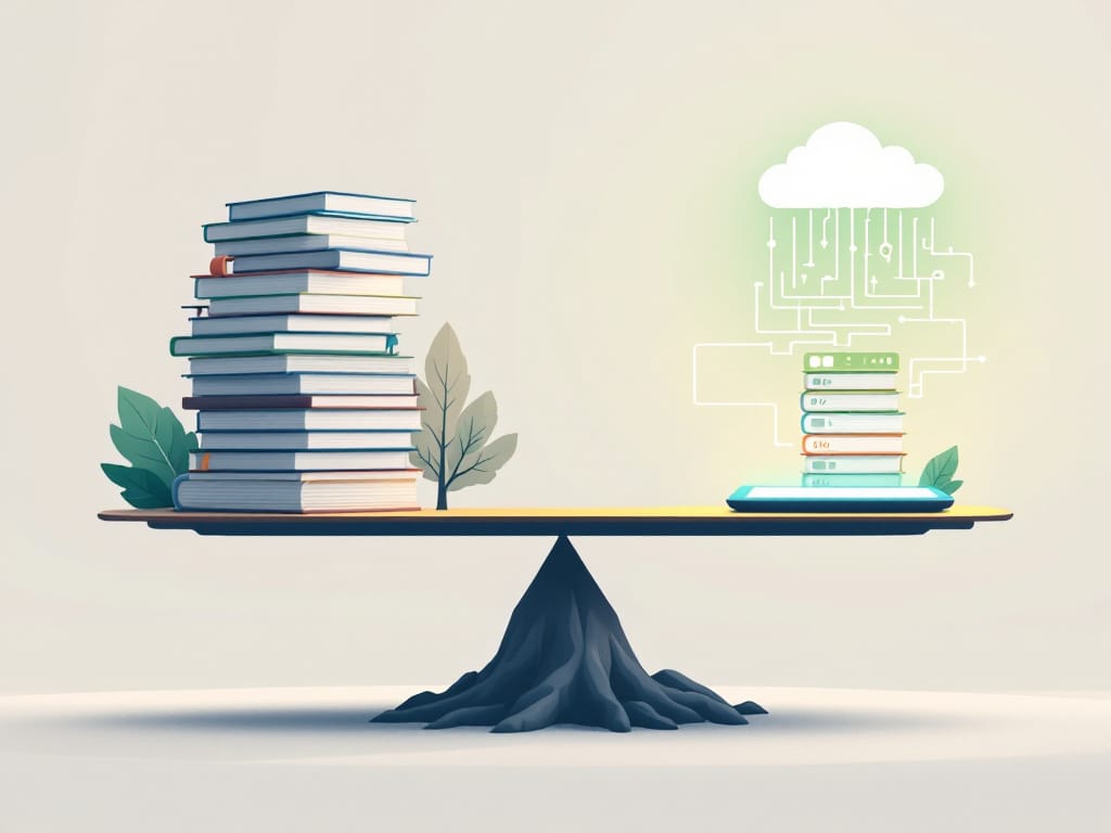البصمة الكربونية للتعليم مقارنة الكتب المطبوعة بالتعلم الرقمي 📚💻