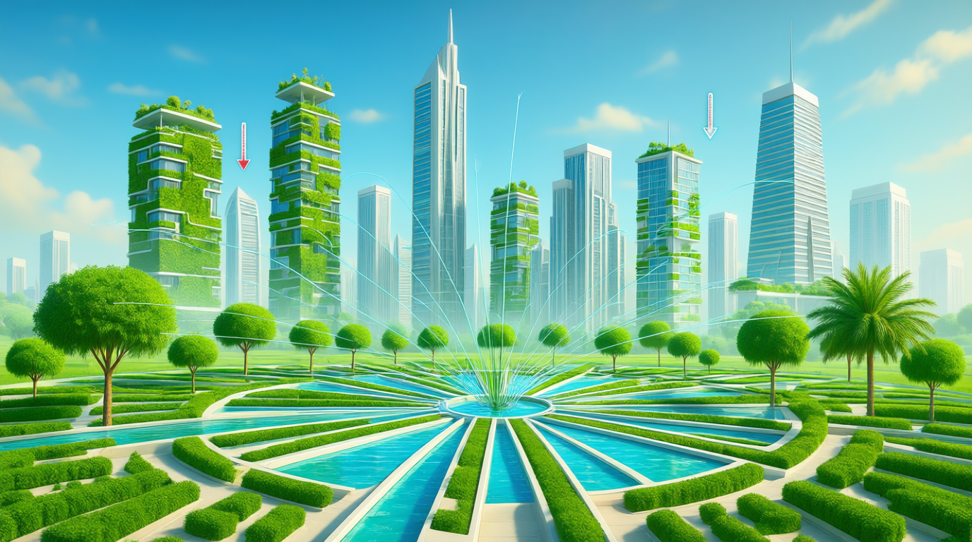 نسبة المساحات الخضراء الجديدة في المدن الخليجية 2025