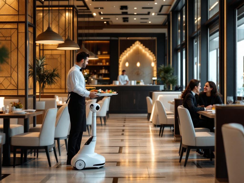 انتشار استخدام الروبوتات في المطاعم وتأثيره على تجارب الزوار 2025