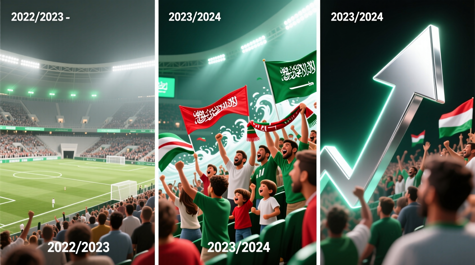 مقارنة بين حضور الجماهير في دوري المحترفين السعودي آخر ثلاث سنوات